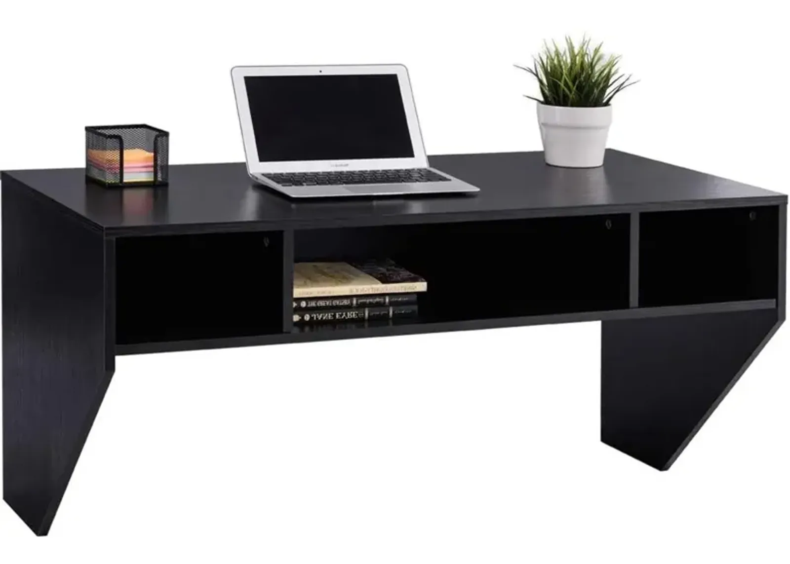 Hivvago Contemporary Space Saver Floating Style Laptop Desk in Black