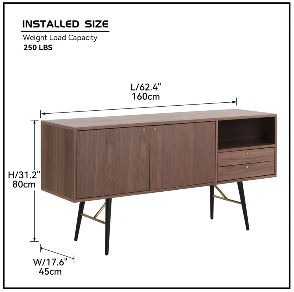 Modern Sideboard with Anti-Topple Design