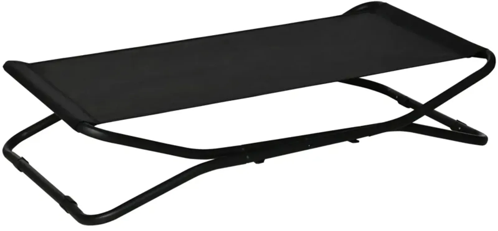 Black Pet Comfort: 44" Cooling Elevated Foldable Dog Bed