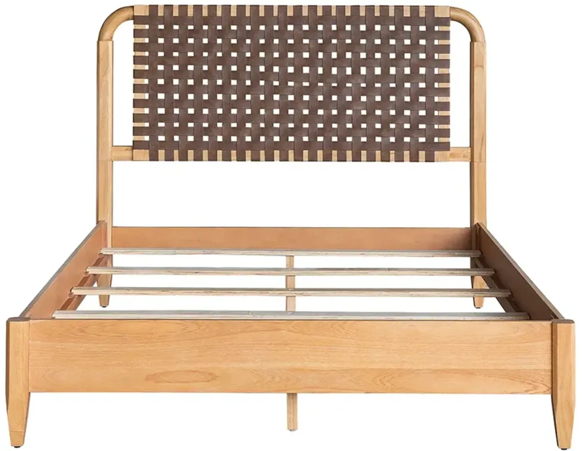 Gracie Mills Edmundo Woven Faux Leather Bed