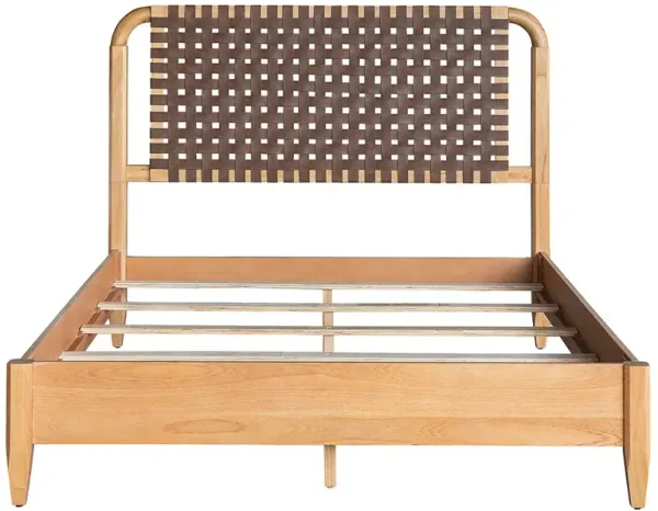 Gracie Mills Edmundo Woven Faux Leather Bed