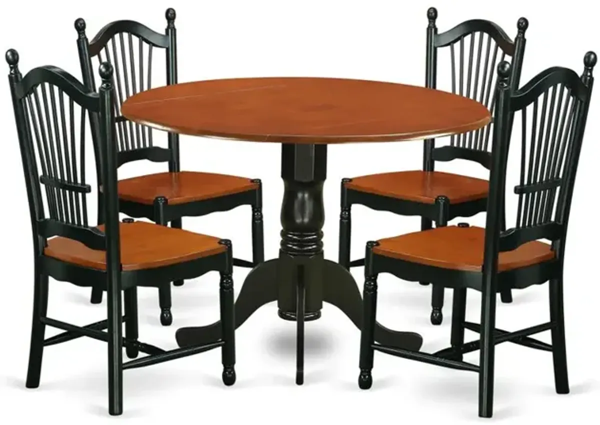 Dining Room Set Black & Cherry, DLDO5-BCH-W