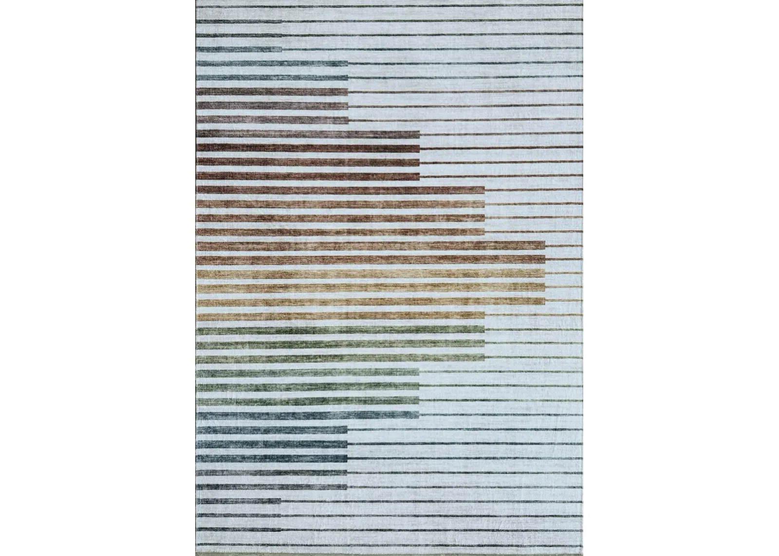 Eclipse Colorful Striped Rainbow White Beige Indoor Area Rug