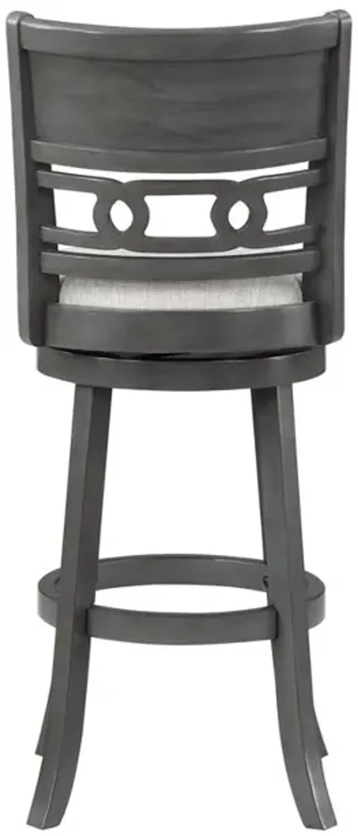 New Classic Furniture Gia 29 Solid Wood Swivel Bar Stool with Fabric Seat in Gray