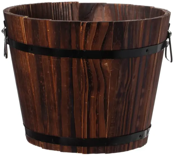 Wooden Whiskey Barrel Planters, Small