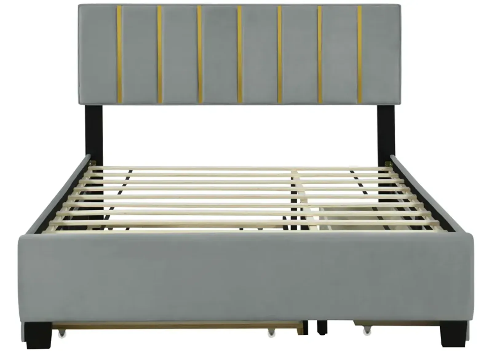 Merax Upholstered Platform Bed with 2 Drawers