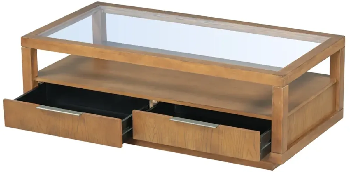 Merax Modern  Coffee Table with 2 Drawers