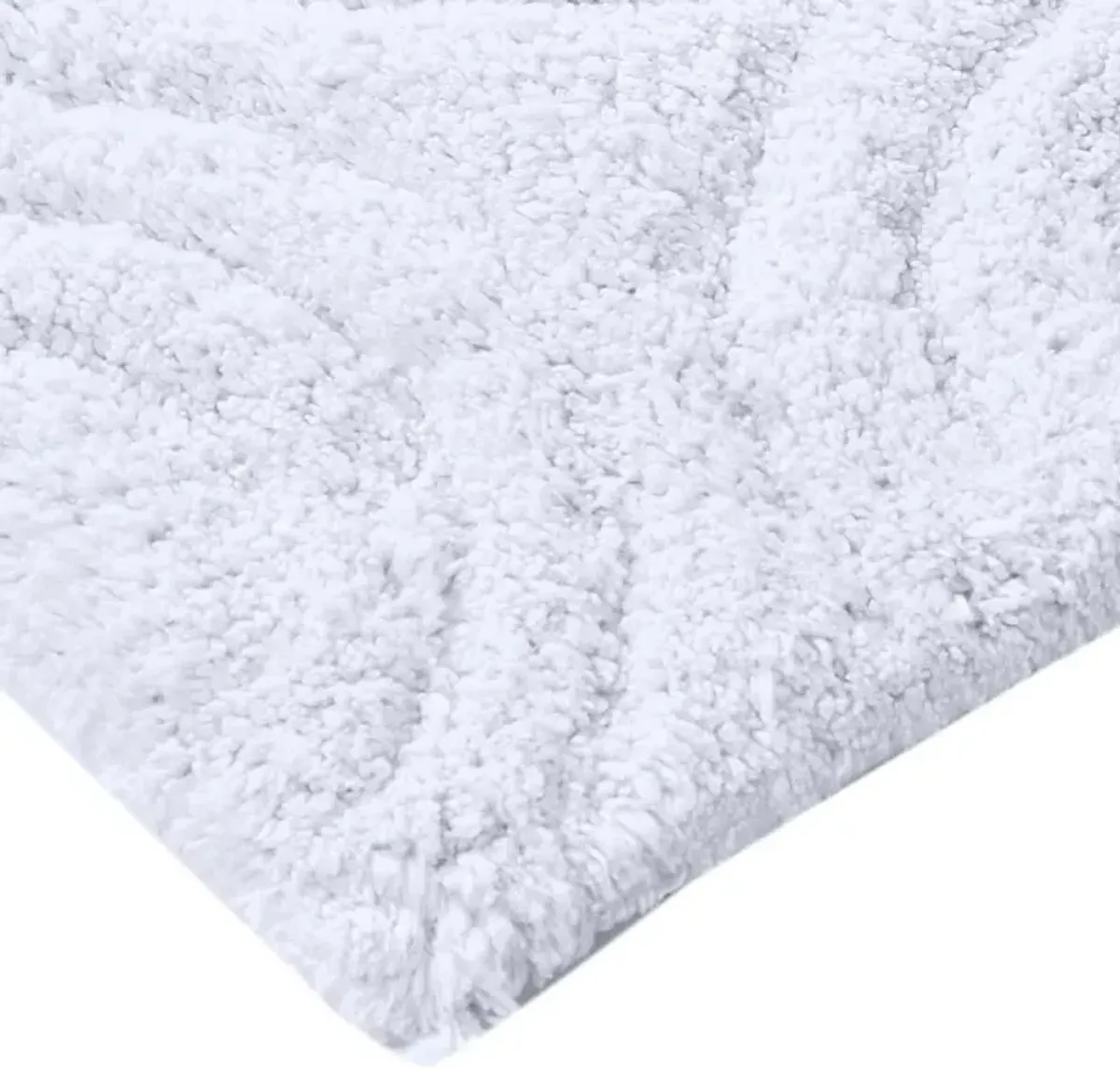 Knightsbridge Beautiful Circle Design Year Round Cotton With Non-Skid Back Bath Rug 20" X 30" White