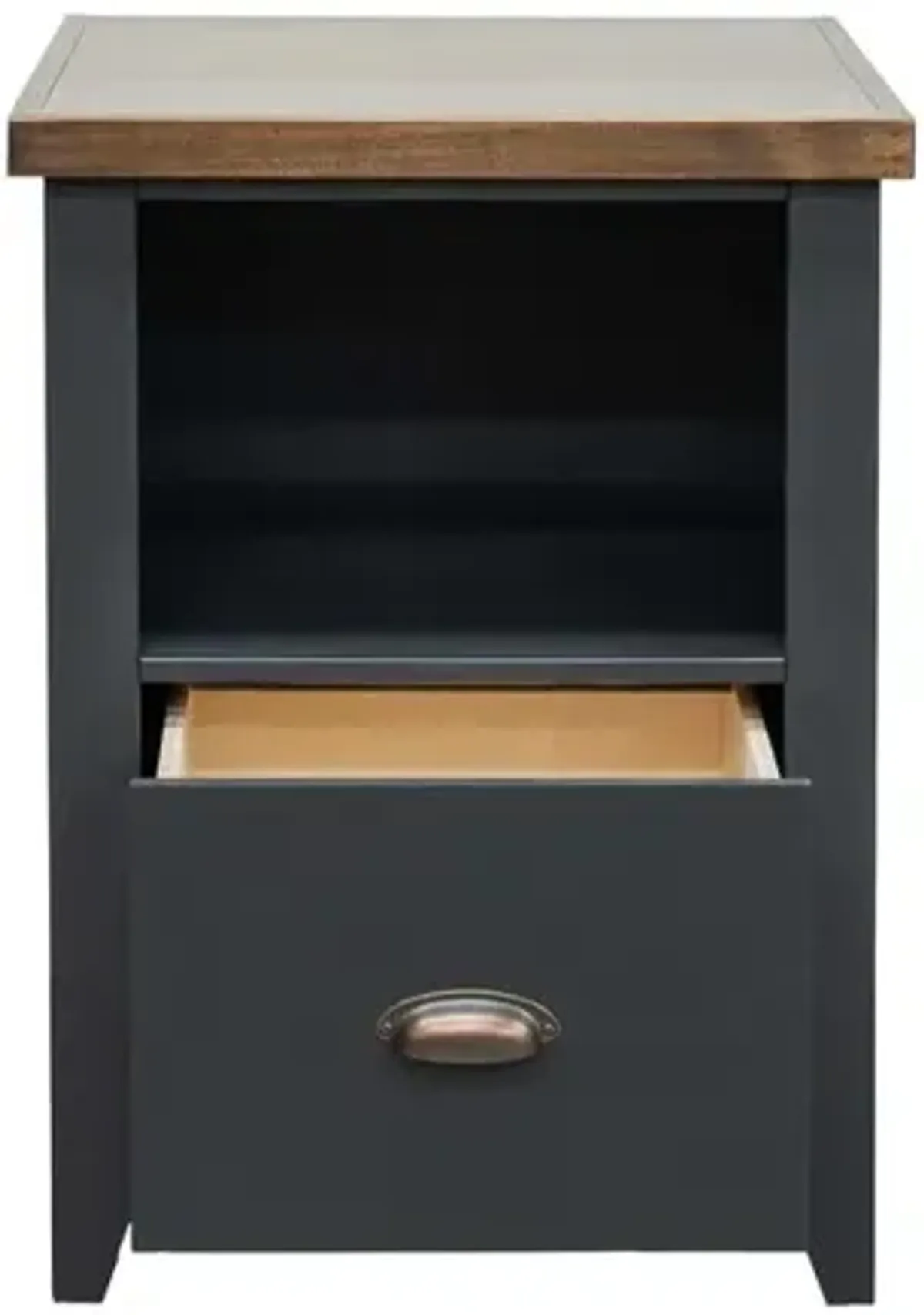 Bridgevine Home 22 inch 1-drawer file, Black and Whiskey Finish