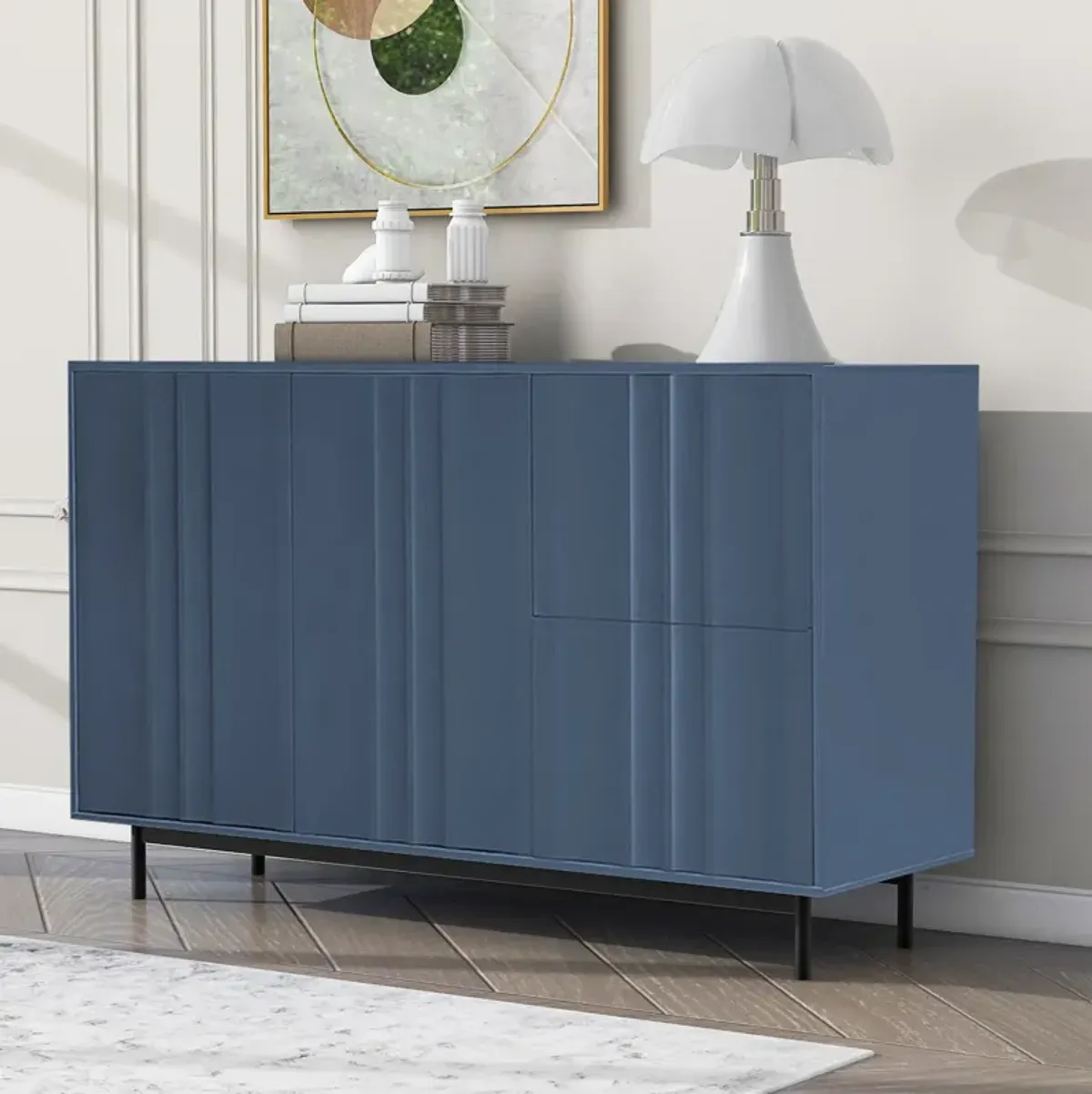 Merax Wave Pattern Storage Cabinet MDF