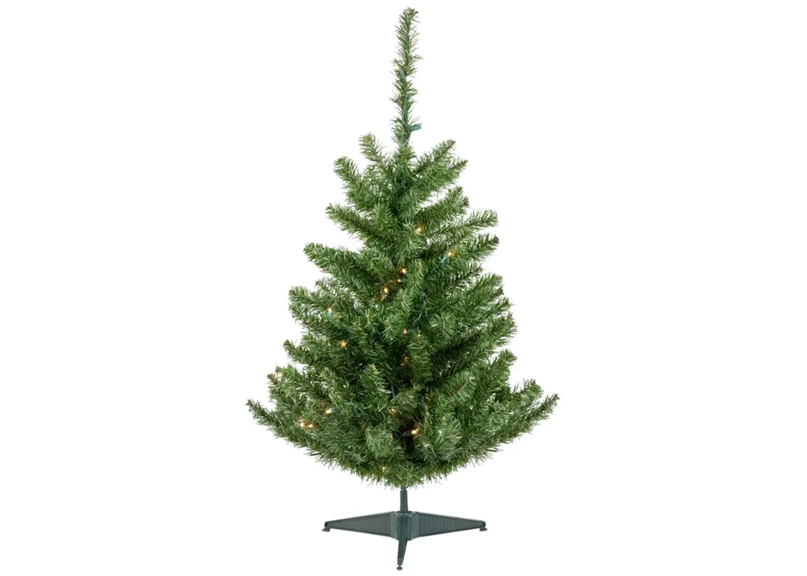 3' Pre-Lit Canadian Pine Artificial Christmas Tree  Clear LED Lights