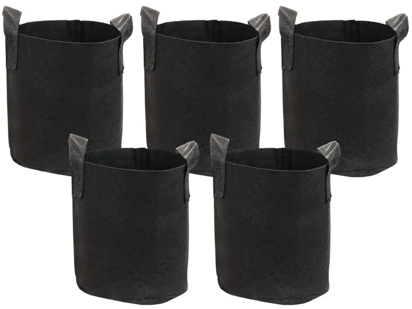 Sunnydaze Set of 5 Nonwoven Polypropylene Grow Bag with Handles - 2 gallon