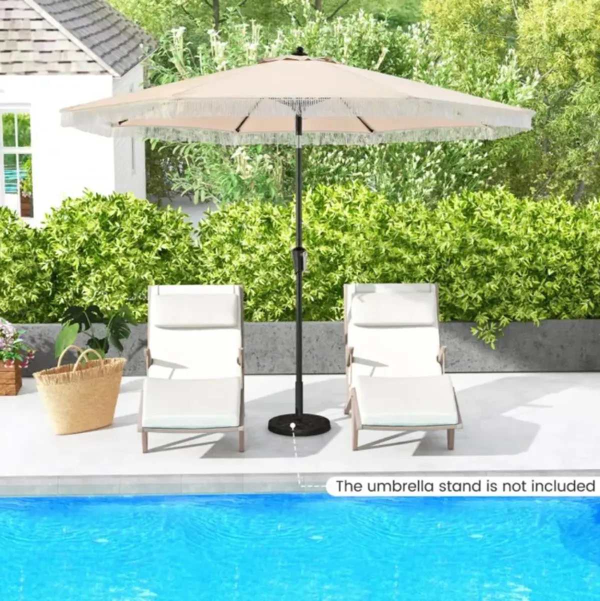 Hivvago 9 FT Patio Umbrella with Sun-Protective Canopy for Patio Garden Pool