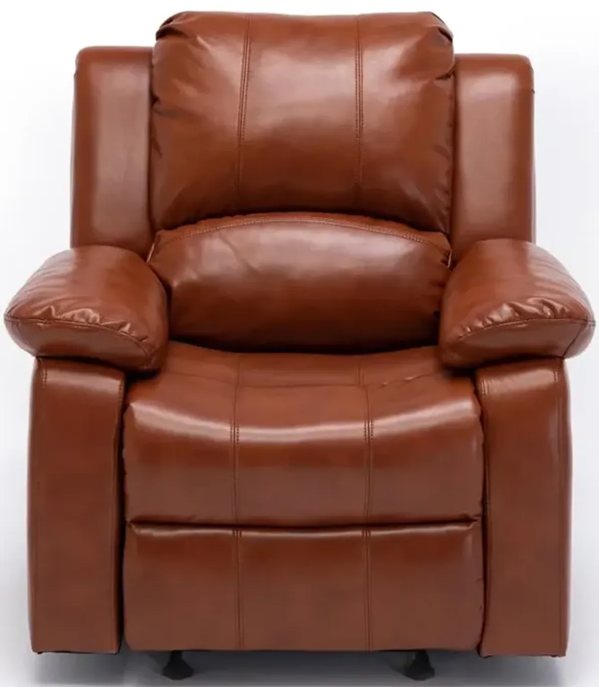 Comfort Pointe Clifton Caramel Leather Gel Glider Rocker Recliner