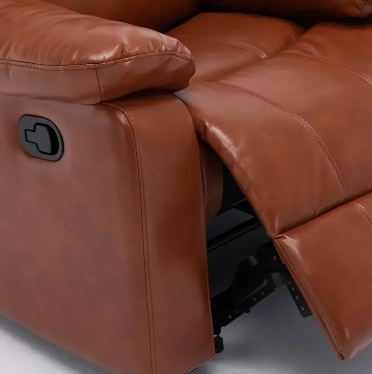 Comfort Pointe Clifton Caramel Leather Gel Glider Rocker Recliner