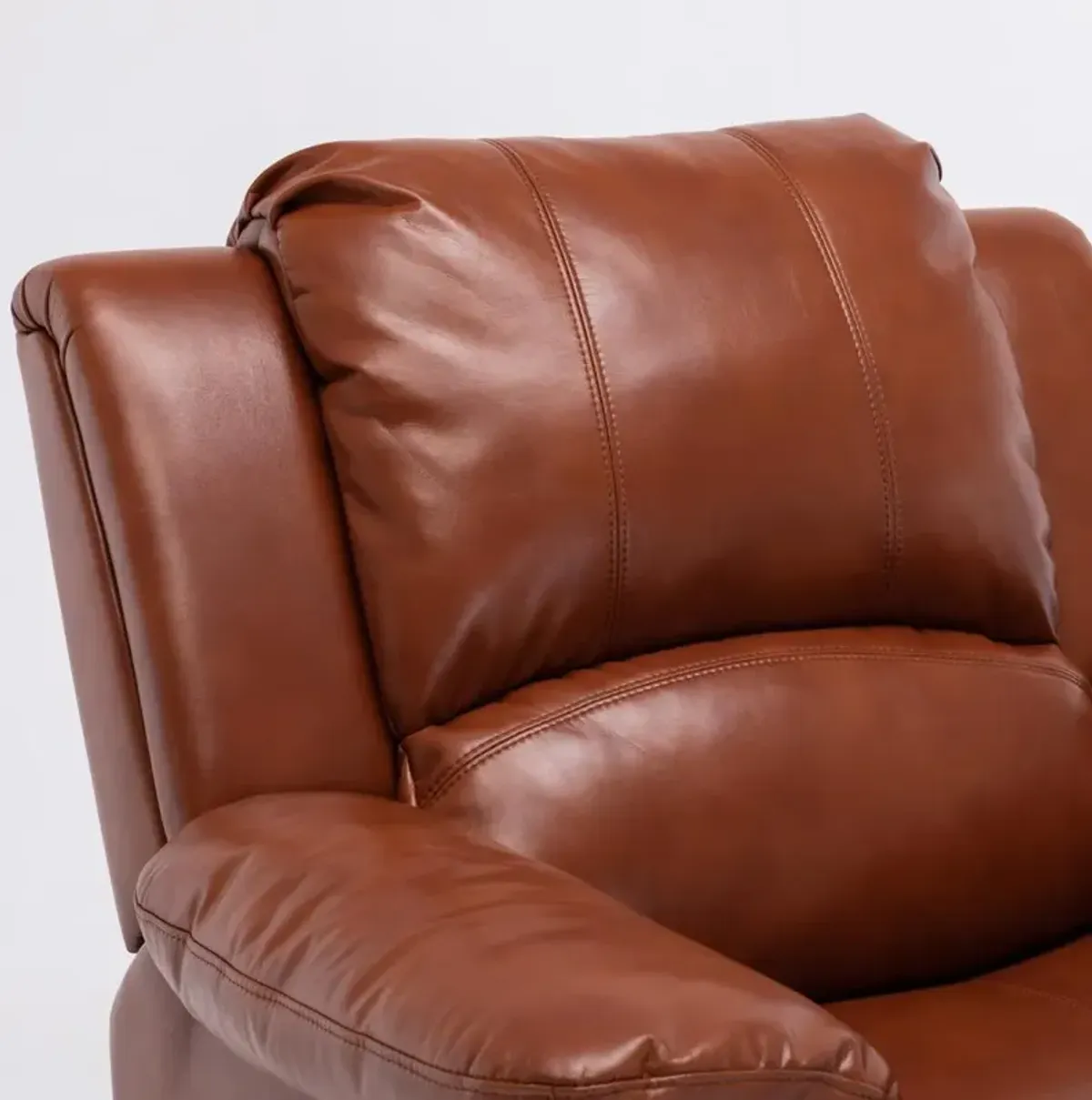 Comfort Pointe Clifton Caramel Leather Gel Glider Rocker Recliner