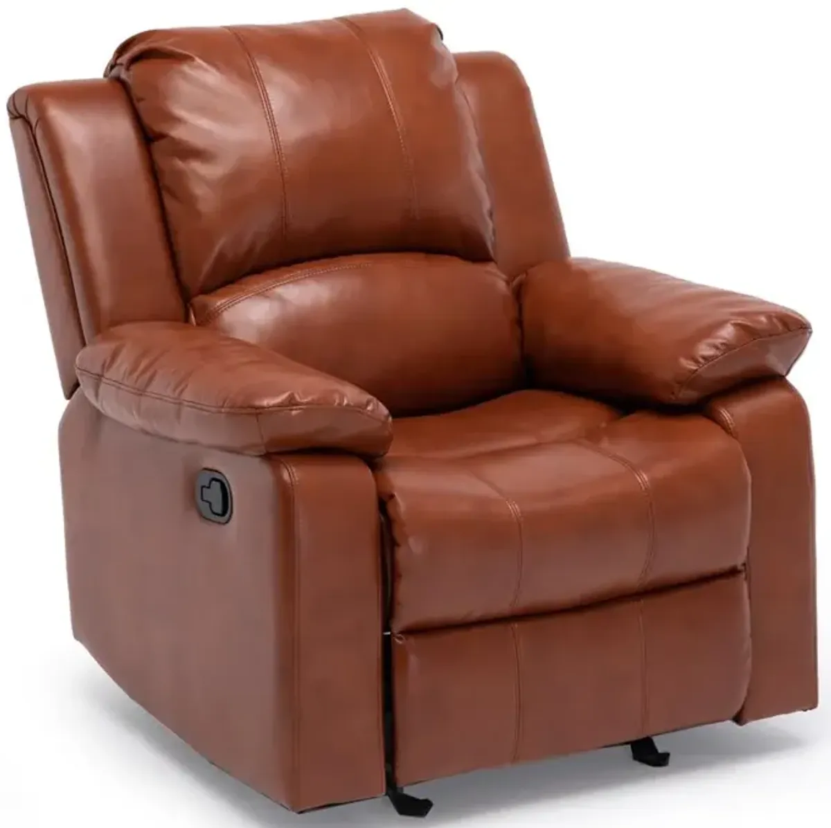 Comfort Pointe Clifton Caramel Leather Gel Glider Rocker Recliner