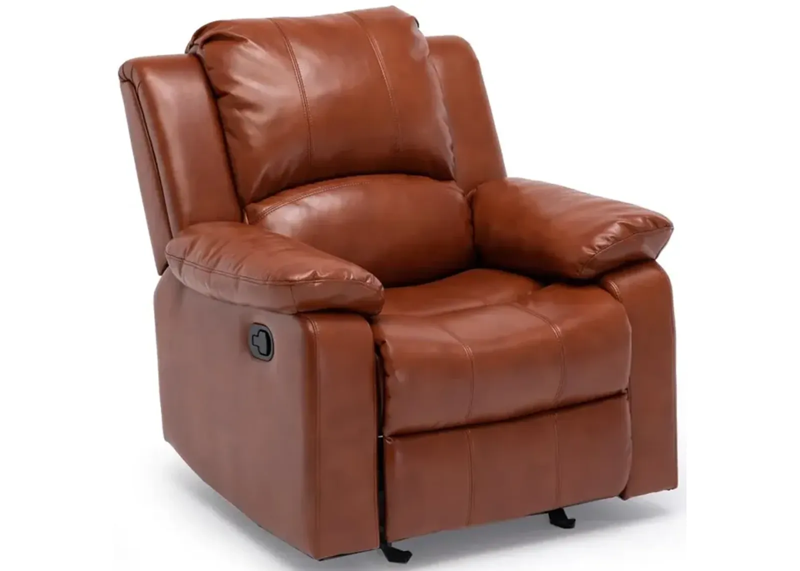 Comfort Pointe Clifton Caramel Leather Gel Glider Rocker Recliner