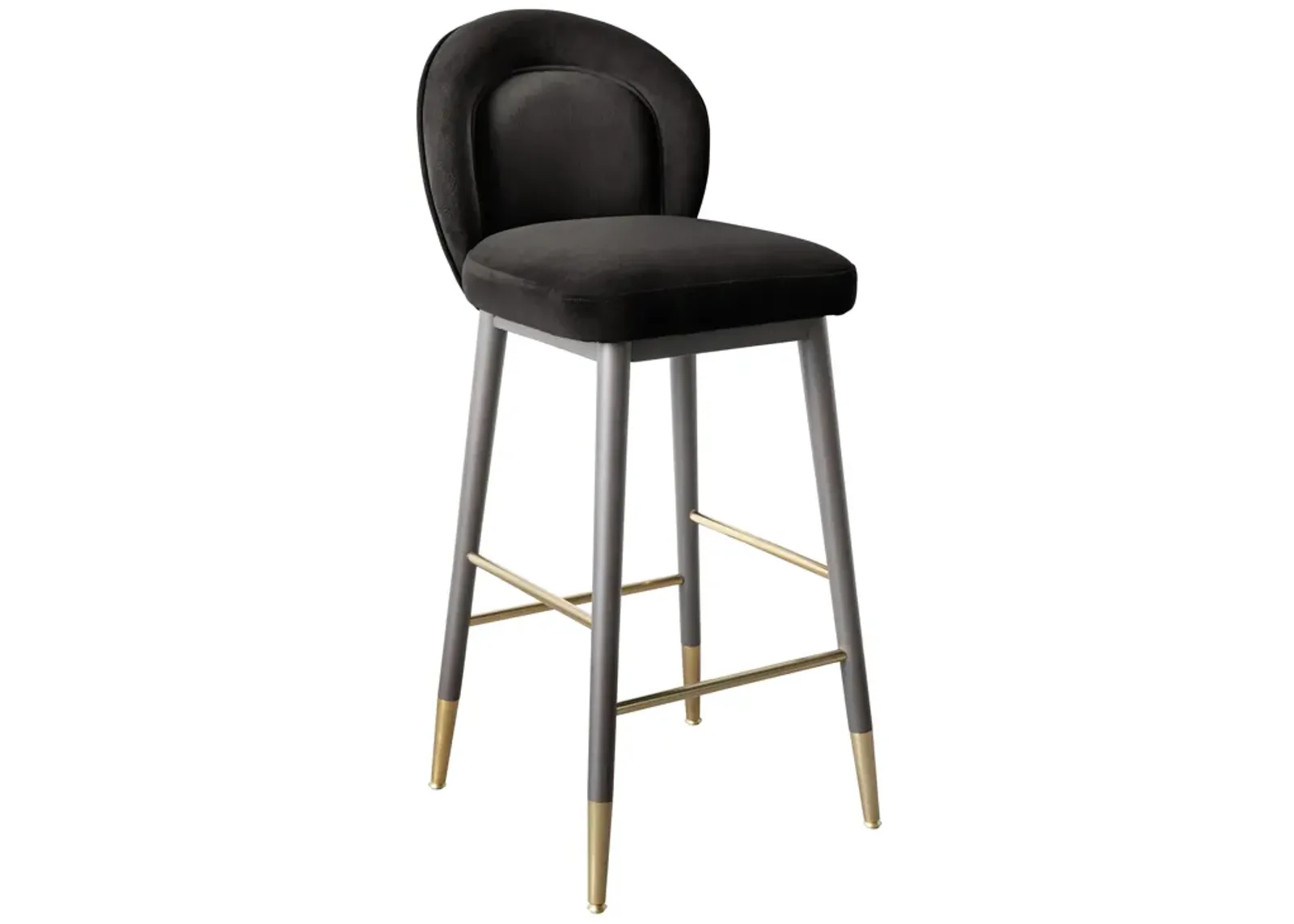 Hailey Charcoal Grey Velvet Counter Stool