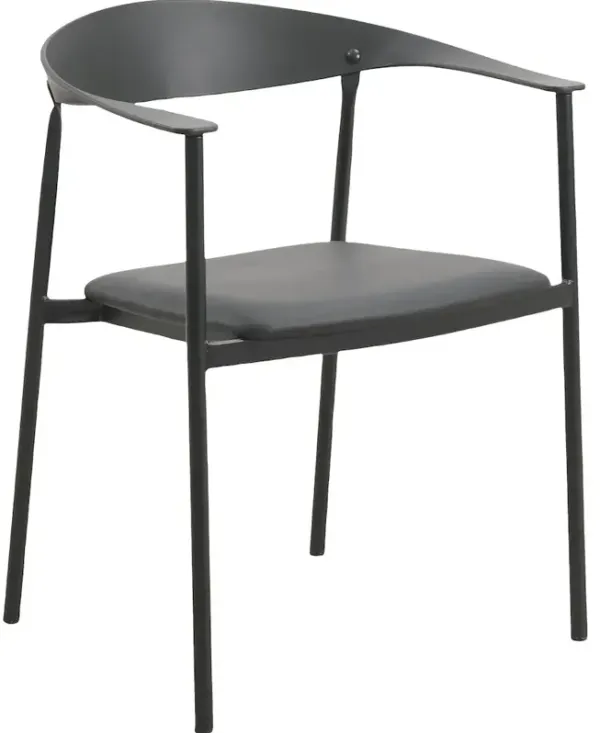 LeisureMod Kora Collection Modern Dining Chair in Black