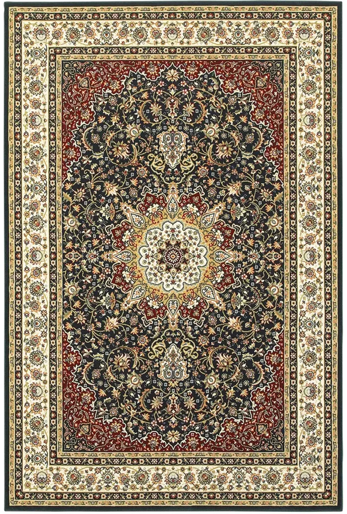 Kashan 3'10" x 5'5" Navy Rug