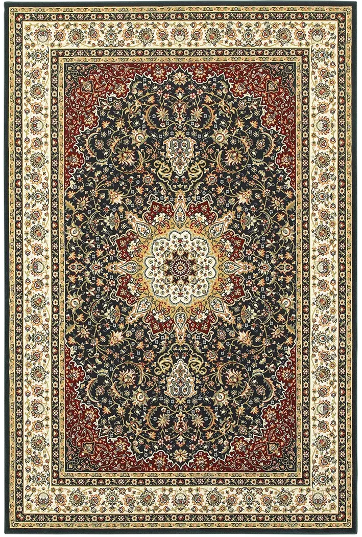 Kashan 3'10" x 5'5" Navy Rug