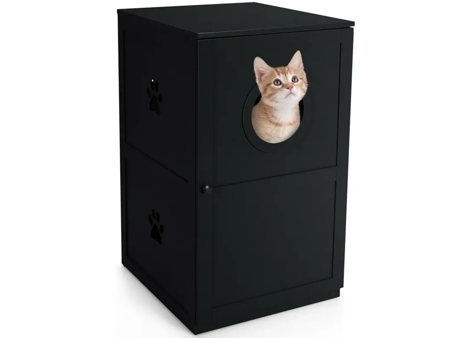 2-tier Litter Hidden Cat House With Anti-toppling Device