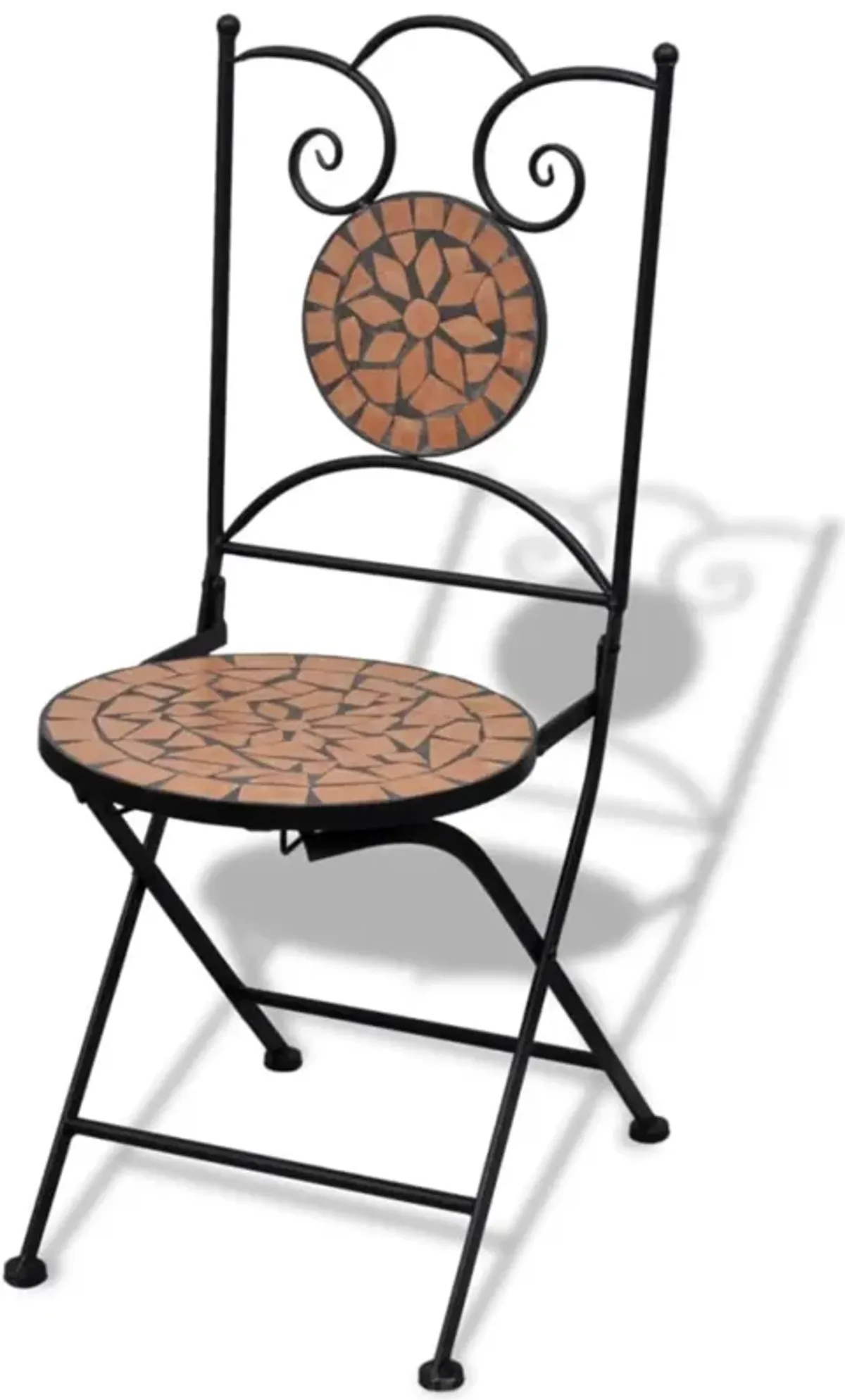 vidaXL Folding Bistro Chairs 2 pcs Ceramic Terracotta