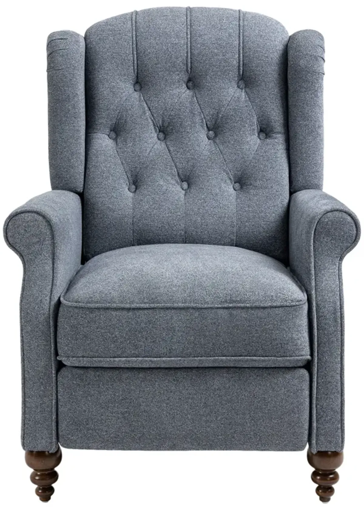 MONDAWE Elegant Nailhead Tufted Recliner Push Back Accent Chair with Rubber Wooden Legs