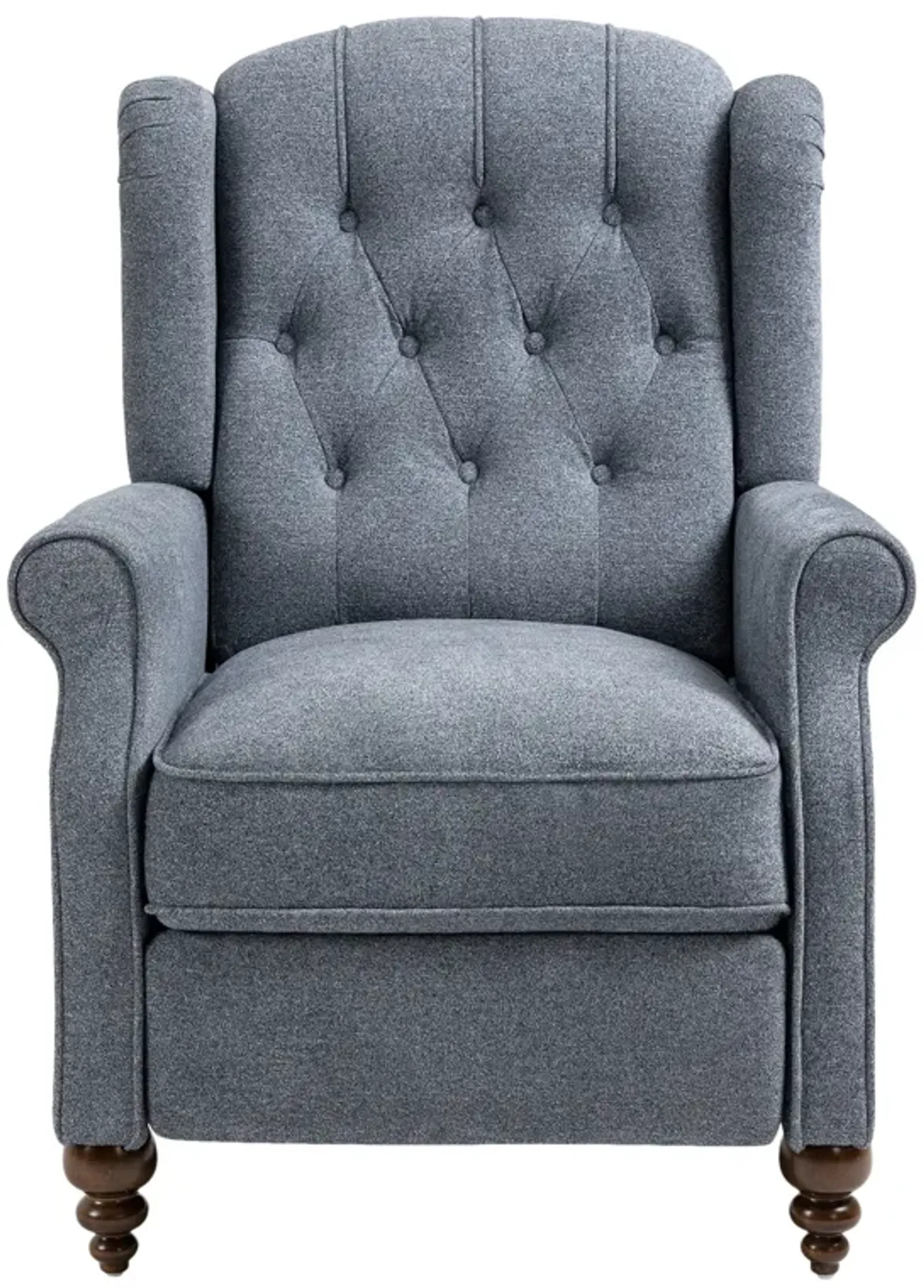 MONDAWE Elegant Nailhead Tufted Recliner Push Back Accent Chair with Rubber Wooden Legs