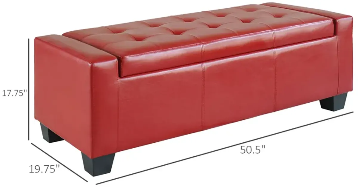 Home Modern Ottoman Storage Bench Seat Footrest Sofa Shoe Faux Leather