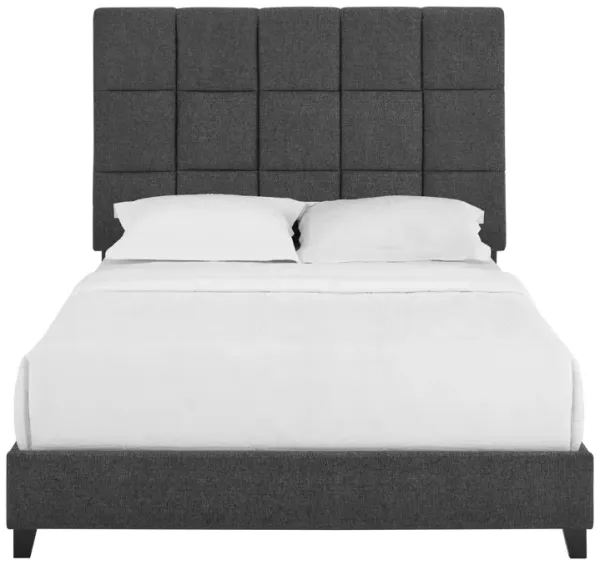 Upholstered Squares Queen Panel Bed