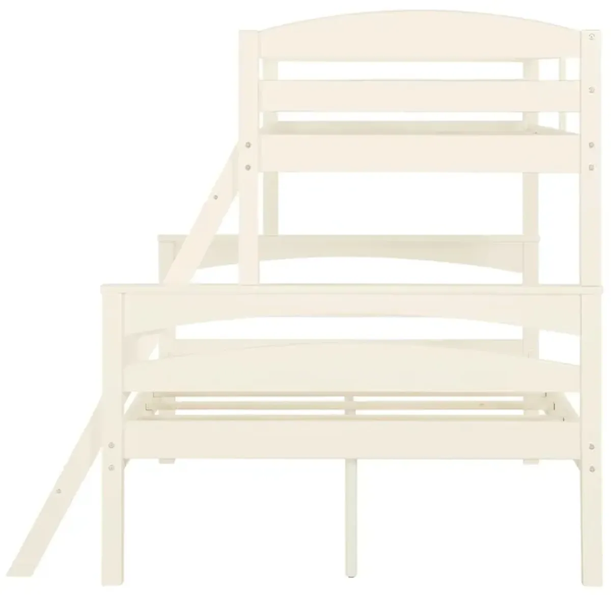 DHP Brady Twin over Full Wood Bunk Bed Frame for Kids, White