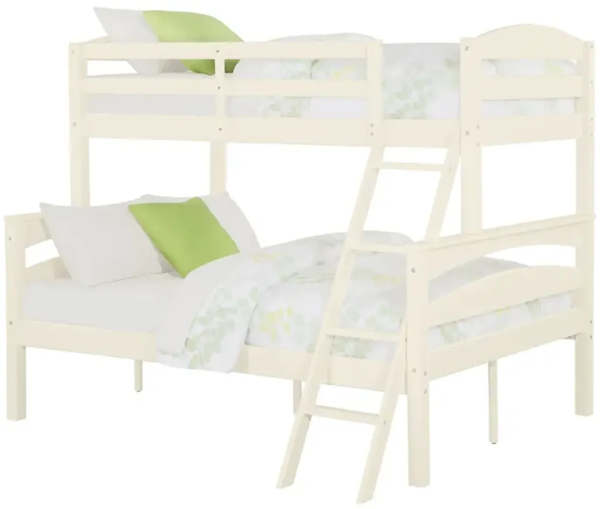 DHP Brady Twin over Full Wood Bunk Bed Frame for Kids, White