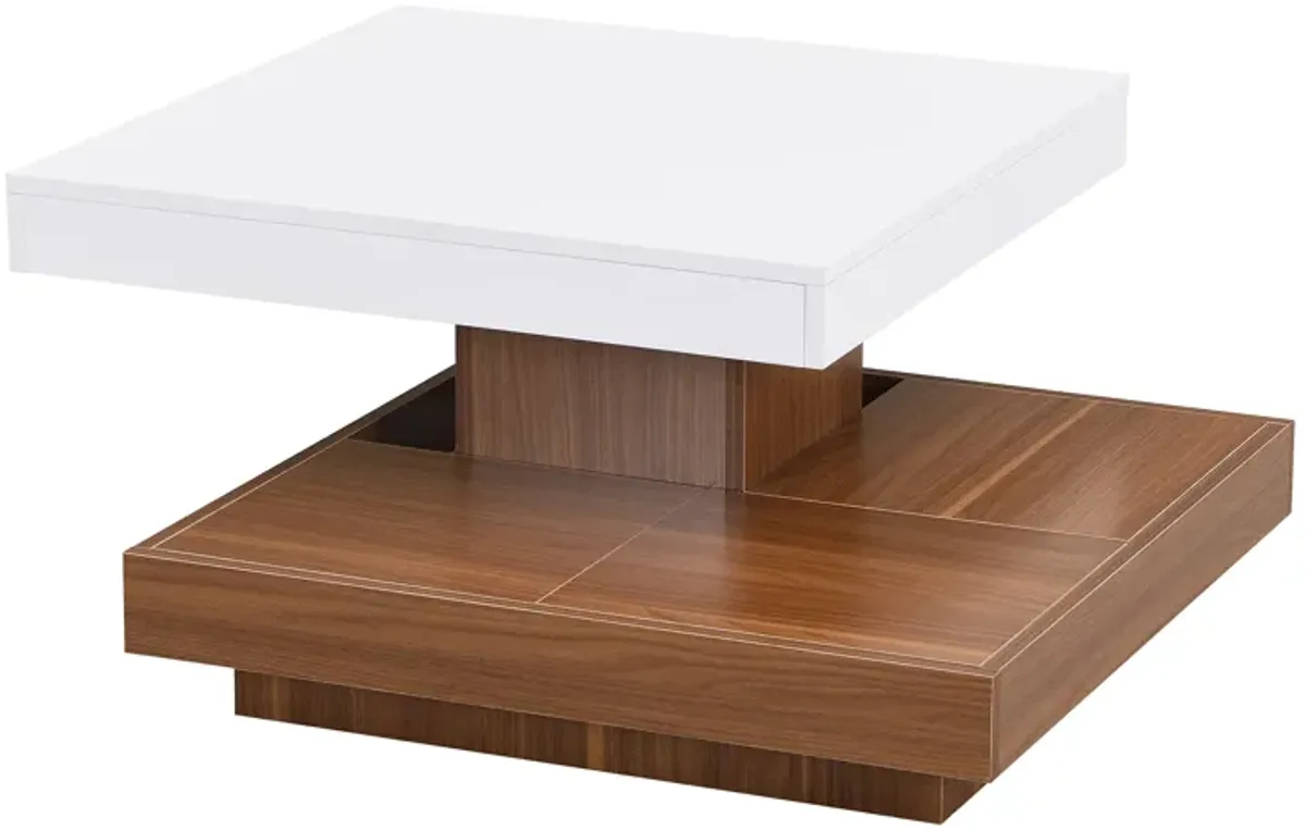 Merax Modern Square Rotating Coffee Table