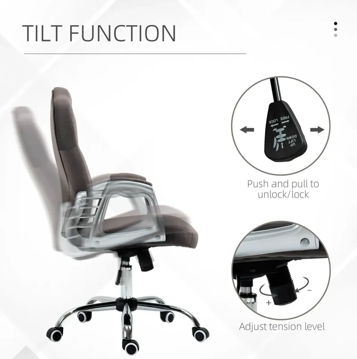 Velvet Office Chair Desk Chair with 360 Degree Swivel Wheels Adjustable Height Tilt Function