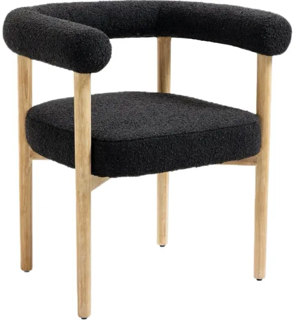 Meridian Furniture Hyatt Black Boucle Fabric Dining Chair
