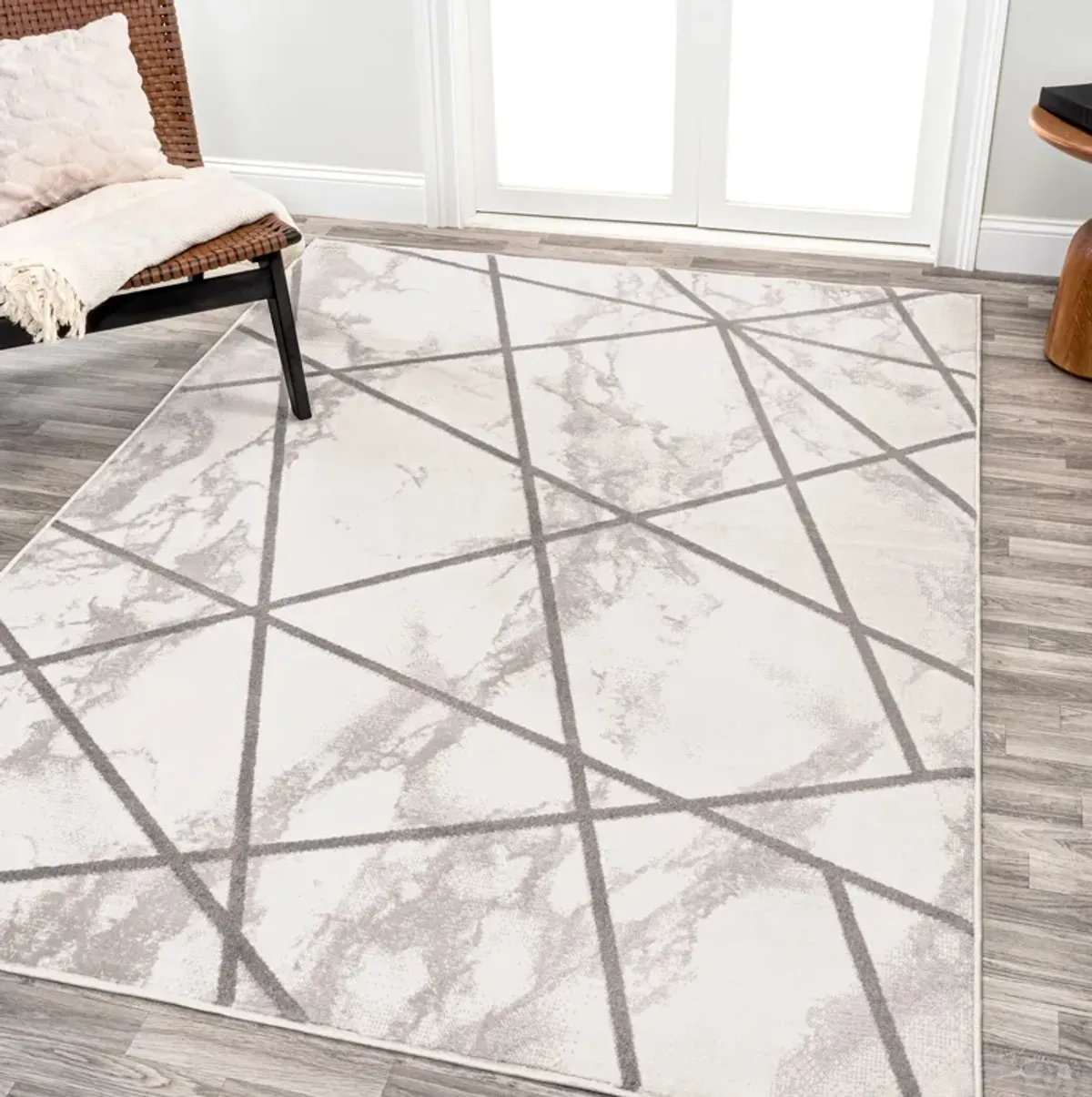 Patras Modern Geometric Marbled Area Rug