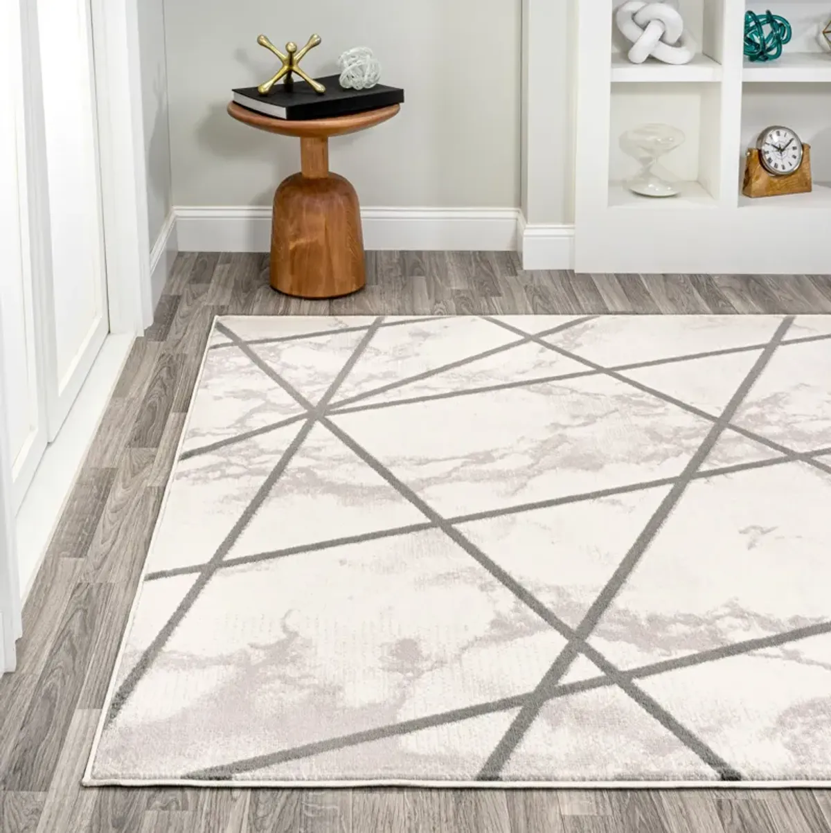 Patras Modern Geometric Marbled Area Rug