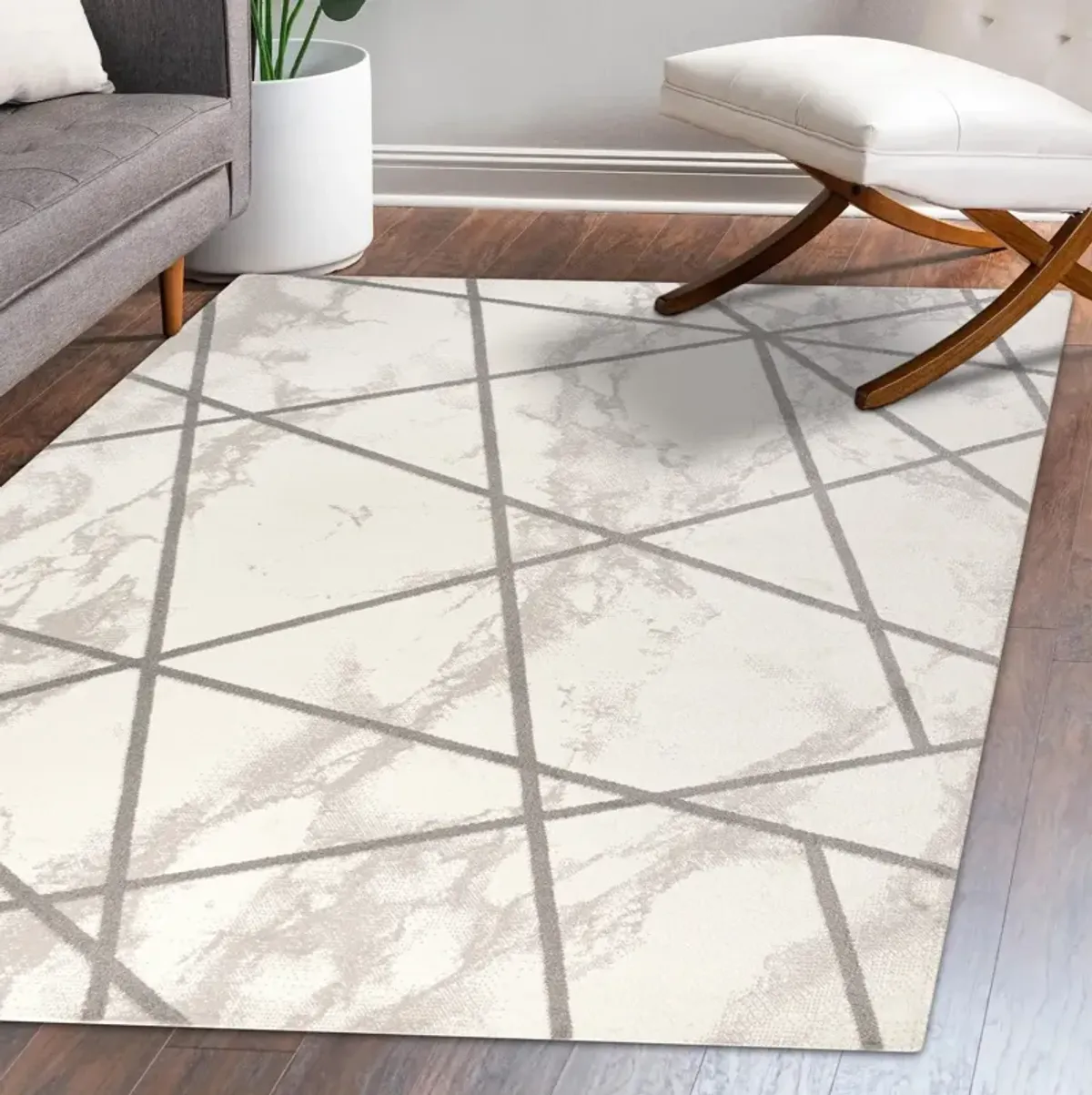 Patras Modern Geometric Marbled Area Rug