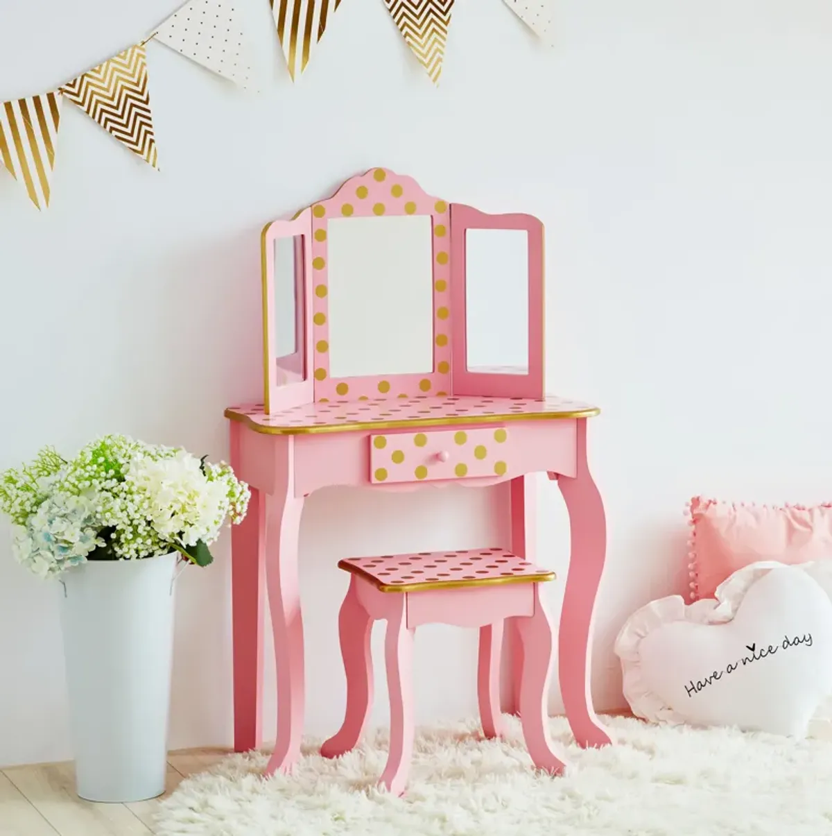 Fantasy Fields - Fashion Polka Dot Prints Gisele Play Vanity Set