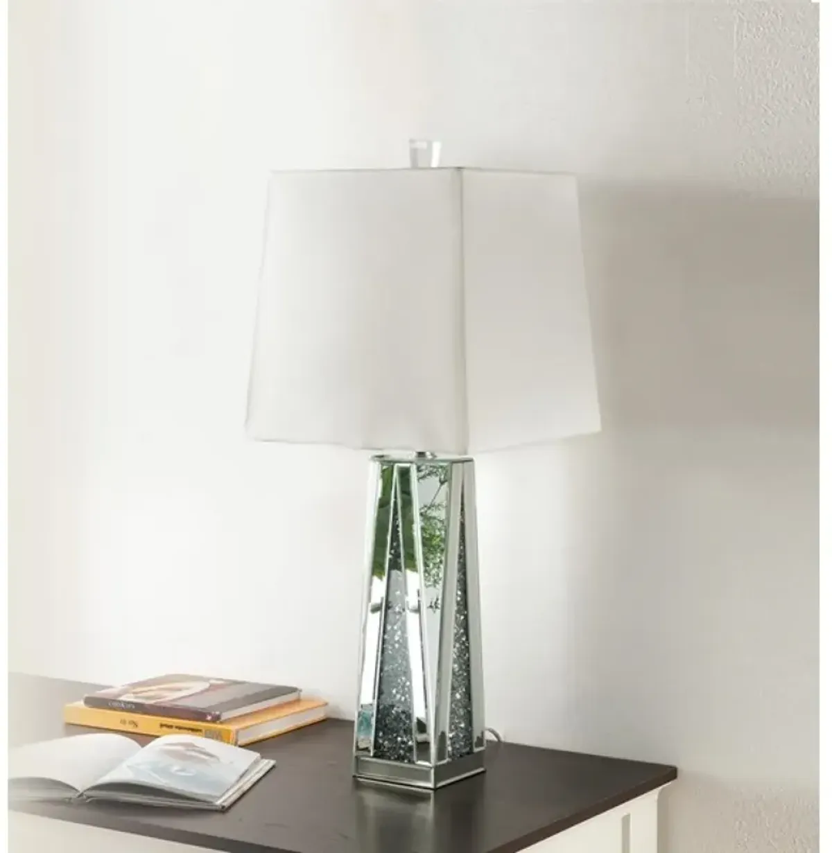 Noralie Table Lamp In Mirrored & Faux Diamonds