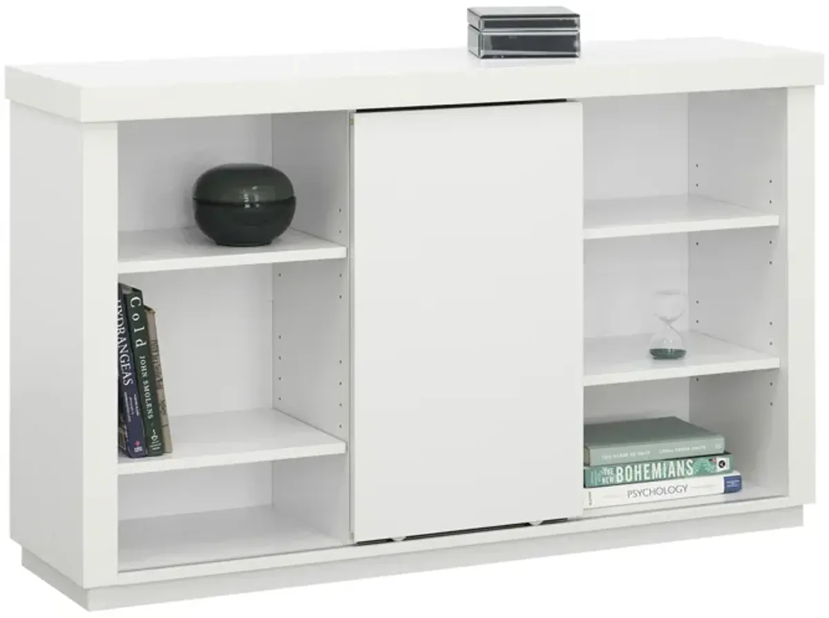 Notrthcott White Bookcase w/Sliding Door