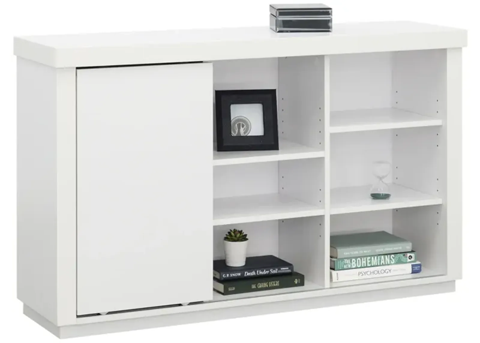 Notrthcott White Bookcase w/Sliding Door