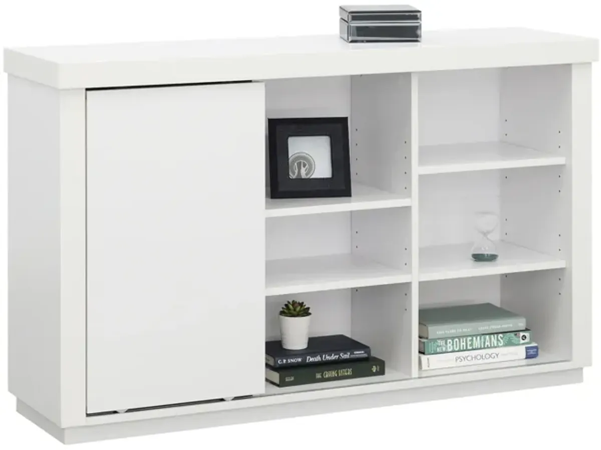 Notrthcott White Bookcase w/Sliding Door