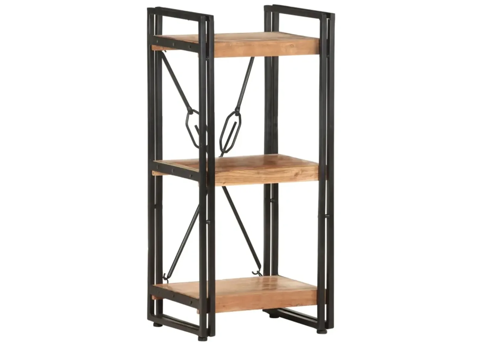 vidaXL 3-Tier Bookcase 15.7"x11.8"x31.5" Solid Acacia Wood