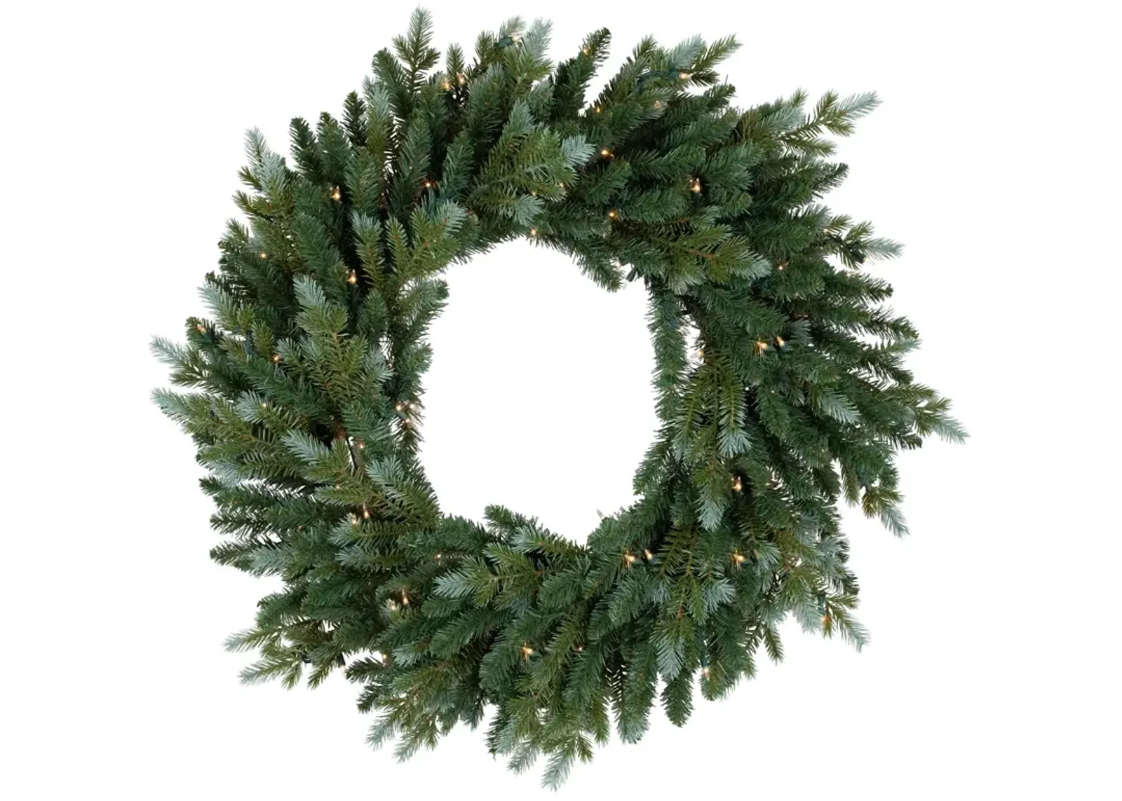 Pre-Lit Blue Spruce Artificial Christmas Wreath  36-Inch  Clear Lights