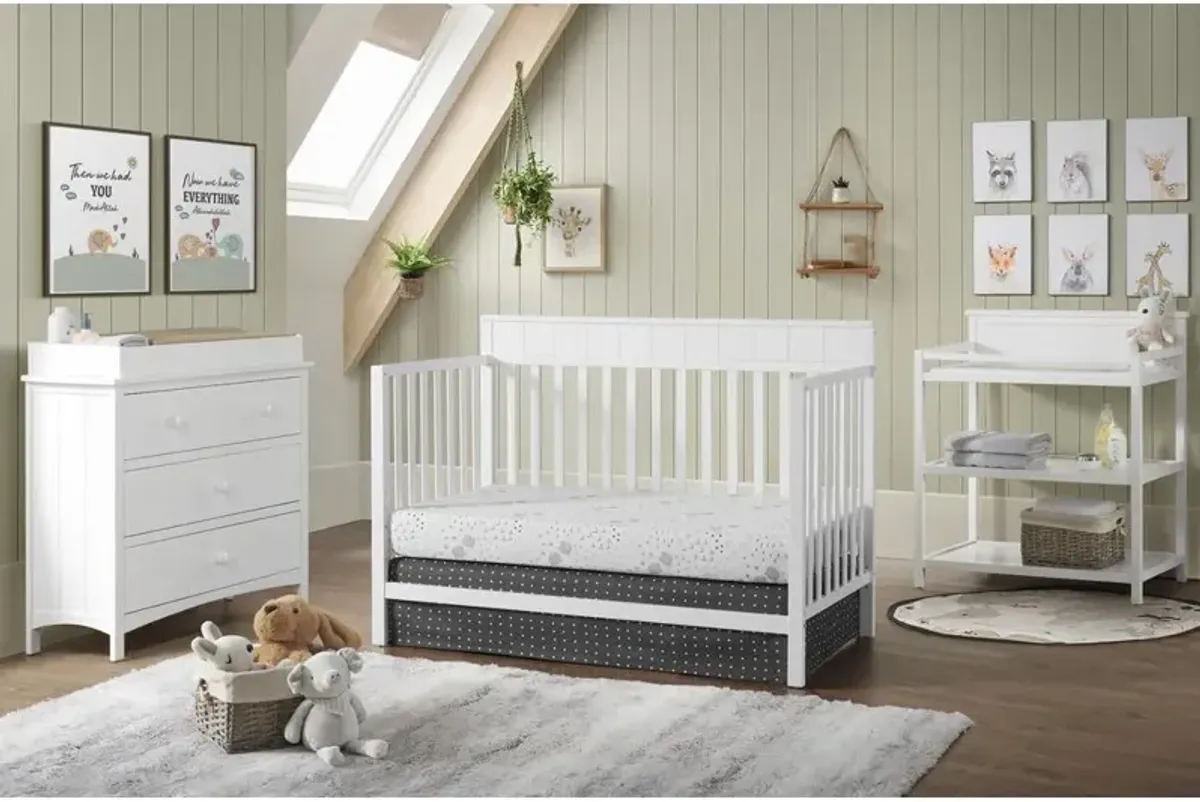 Oxford Baby Logan 4 In 1 Convertible Crib Snow White