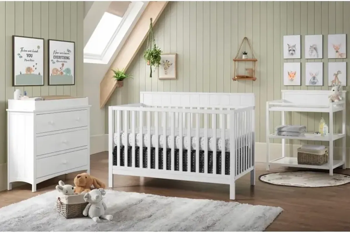 Oxford Baby Logan 4 In 1 Convertible Crib Snow White