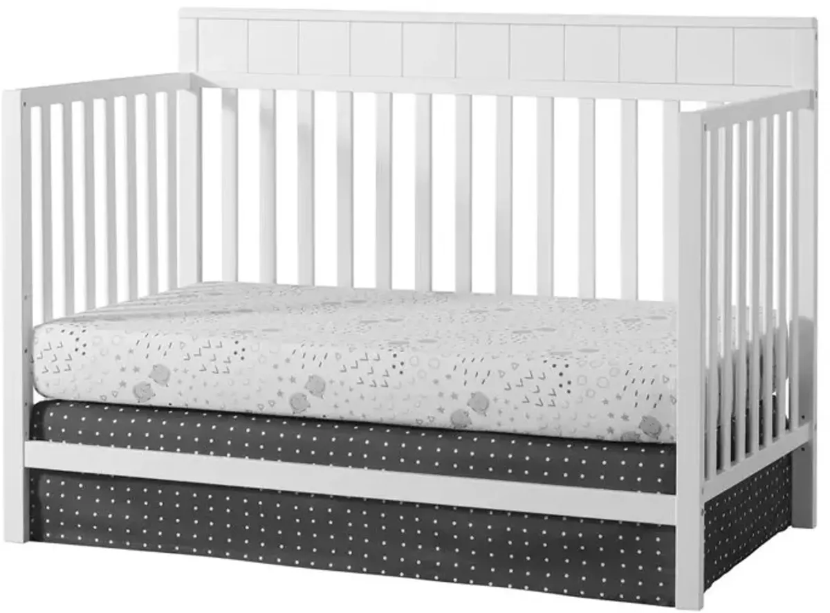 Oxford Baby Logan 4 In 1 Convertible Crib Snow White